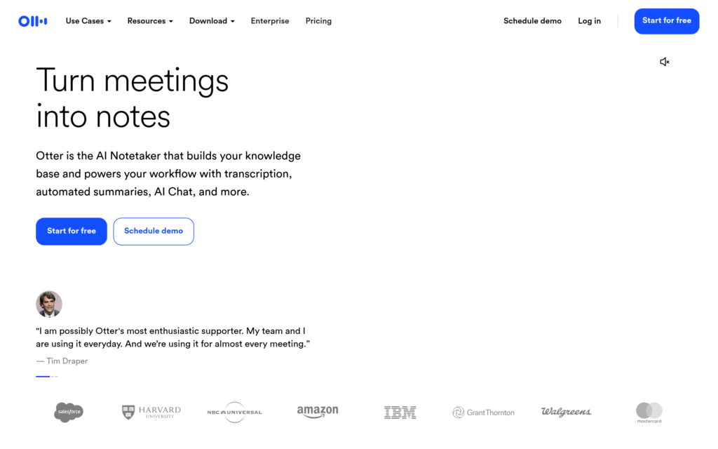 Screenshot de Otter AI