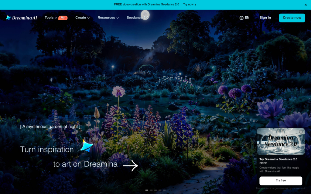 Screenshot de Dreamina