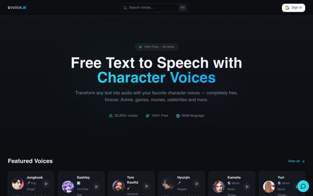 Screenshot de CVoice AI